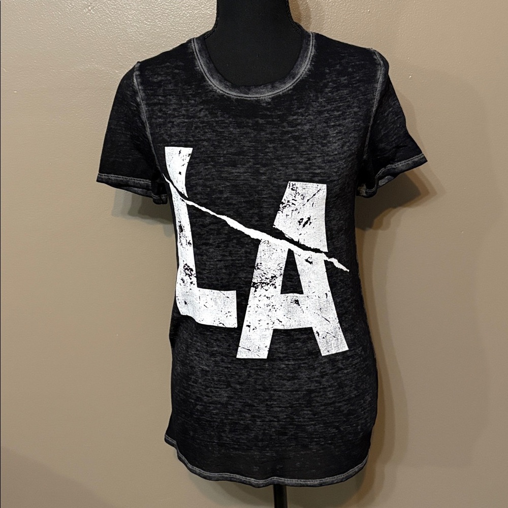 Arizona Black Graphic Tee with LA Print